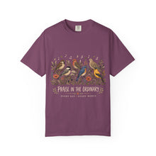 Load image into Gallery viewer, Songbirds & Blooms T-Shirt — Vintage Floral Bird Illustration Tee