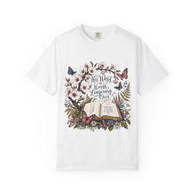 Load image into Gallery viewer, Floral Bible Verse T-Shirt — "His Word is Worth Lingering Over" Christian Tee