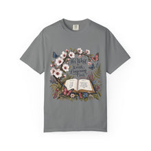 Load image into Gallery viewer, Floral Bible Verse T-Shirt — "His Word is Worth Lingering Over" Christian Tee