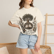 Load image into Gallery viewer, Grow Deep First T-Shirt — Rooted in God’s Word Tree & Bible Graphic Tee