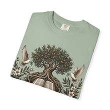 Load image into Gallery viewer, Grow Deep First T-Shirt — Rooted in God’s Word Tree & Bible Graphic Tee