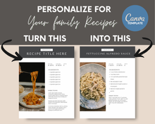 Load image into Gallery viewer, 40 Page Faith Based Cookbook Canva Template