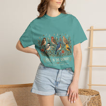 Load image into Gallery viewer, Songbirds & Blooms T-Shirt — Vintage Floral Bird Illustration Tee