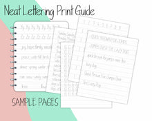 Load image into Gallery viewer, Neat Print handwriting Practice Sheets