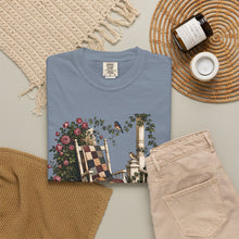 Load image into Gallery viewer, Vintage Porch Scene T-Shirt — Rocking Chair, Quilt &amp; Garden Cottage Graphic
