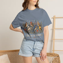 Load image into Gallery viewer, Songbirds &amp; Blooms T-Shirt — Vintage Floral Bird Illustration Tee
