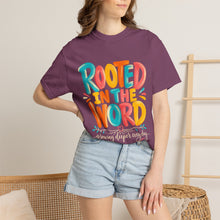 Load image into Gallery viewer, Rooted in the Word T-Shirt — Colorful Faith Graphic Tee

