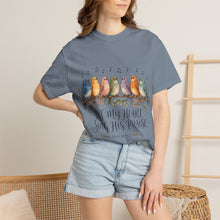 Load image into Gallery viewer, Let My Heart Sing His Praise T-Shirt — Watercolor Birds Psalm Christian Tee
