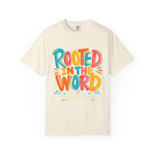 Load image into Gallery viewer, Rooted in the Word T-Shirt — Colorful Faith Graphic Tee
