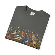 Load image into Gallery viewer, Songbirds &amp; Blooms T-Shirt — Vintage Floral Bird Illustration Tee
