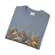 Load image into Gallery viewer, Songbirds &amp; Blooms T-Shirt — Vintage Floral Bird Illustration Tee
