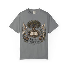 Load image into Gallery viewer, Grow Deep First T-Shirt — Rooted in God’s Word Tree &amp; Bible Graphic Tee
