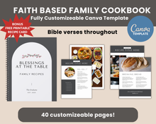 Load image into Gallery viewer, 40 Page Faith Based Cookbook Canva Template
