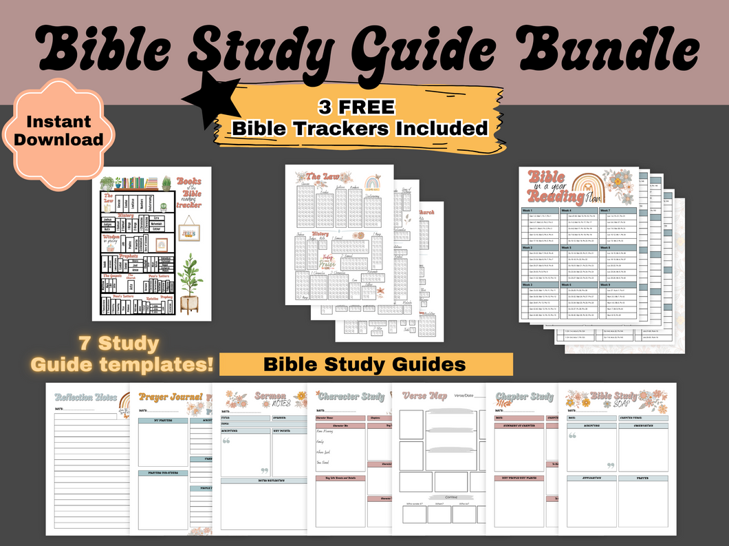 Printable Bible Study Guide Bundle