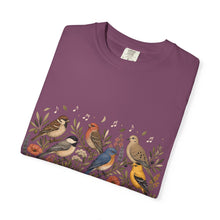 Load image into Gallery viewer, Songbirds &amp; Blooms T-Shirt — Vintage Floral Bird Illustration Tee
