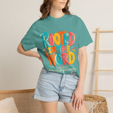 Load image into Gallery viewer, Rooted in the Word T-Shirt — Colorful Faith Graphic Tee
