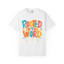 Load image into Gallery viewer, Rooted in the Word T-Shirt — Colorful Faith Graphic Tee
