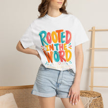 Load image into Gallery viewer, Rooted in the Word T-Shirt — Colorful Faith Graphic Tee
