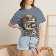 Load image into Gallery viewer, Bookish Shelf T-Shirt — Cozy Library Aesthetic Graphic Tee
