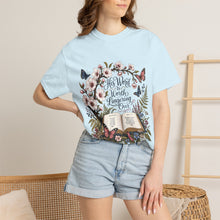 Load image into Gallery viewer, Floral Bible Verse T-Shirt — "His Word is Worth Lingering Over" Christian Tee
