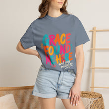 Load image into Gallery viewer, Grace Found Me Here T-Shirt — Colorful Faith Graphic Tee
