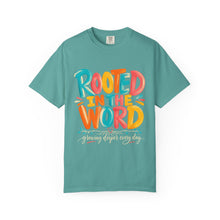 Load image into Gallery viewer, Rooted in the Word T-Shirt — Colorful Faith Graphic Tee
