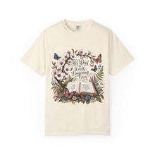 Load image into Gallery viewer, Floral Bible Verse T-Shirt — "His Word is Worth Lingering Over" Christian Tee
