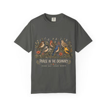 Load image into Gallery viewer, Songbirds &amp; Blooms T-Shirt — Vintage Floral Bird Illustration Tee
