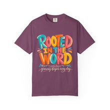 Load image into Gallery viewer, Rooted in the Word T-Shirt — Colorful Faith Graphic Tee
