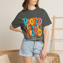 Load image into Gallery viewer, Rooted in the Word T-Shirt — Colorful Faith Graphic Tee
