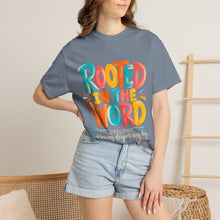 Load image into Gallery viewer, Rooted in the Word T-Shirt — Colorful Faith Graphic Tee
