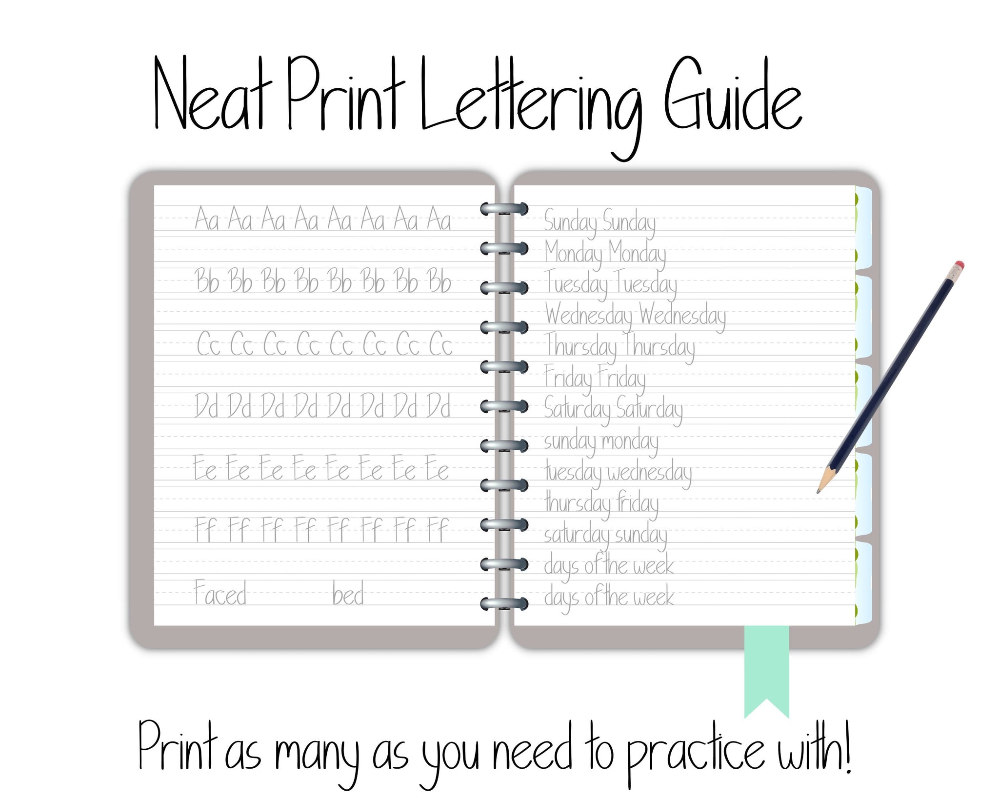 Neat Print handwriting Practice Sheets – A Servant's Walk